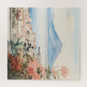 Napoli Serenity: Kunstdrucke digitaler Wasserfarbe Puzzle (Horizontal)