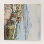 Napoli Serenity: Kunstdrucke digitaler Wasserfarbe Puzzle (Horizontal)