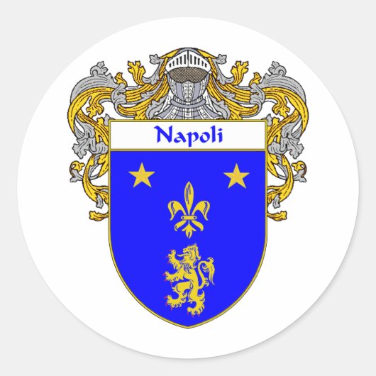 Napoli-Wappen (mantled) Runder Aufkleber (Vorderseite)