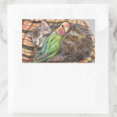 Napping Buddy Rechteckiger Aufkleber (Tasche)
