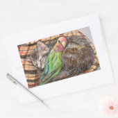 Napping Buddy Rechteckiger Aufkleber (Umschlag)