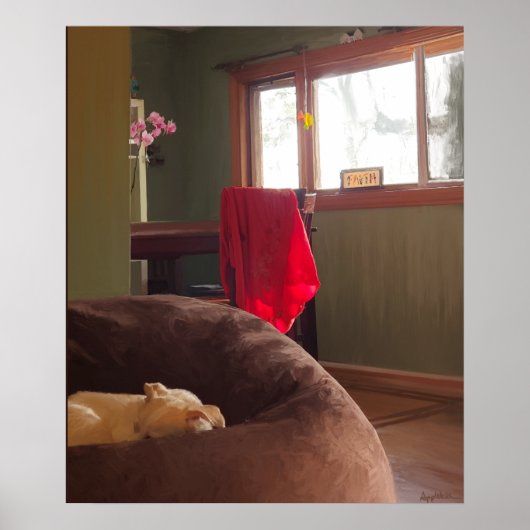 Napping Hund noch Leben Leinwand drucken Poster (Vorne)