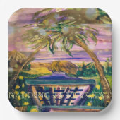 Napping in Key West Fun and Casual Pappteller (Vorderseite)