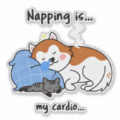 Napping ist... mein Herz.. schlafendes Nickerchen Aufkleber (Vorderseite)