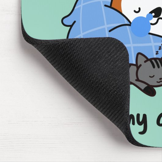 Napping ist... mein Herz.. schlafendes Nickerchen Mousepad (Ecke)