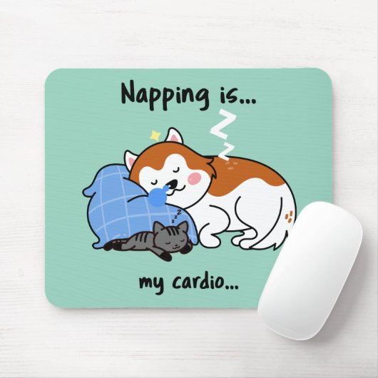 Napping ist... mein Herz.. schlafendes Nickerchen Mousepad (Mit Mouse)