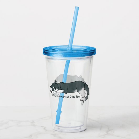 Napping Kitty Acryltrinkbecher (Rückseite)