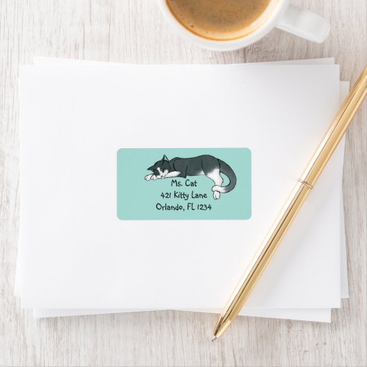 Napping Kitty Adressaufkleber (Insitu)