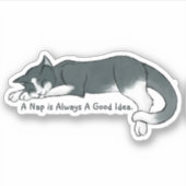 Napping Kitty Aufkleber (Vorderseite)