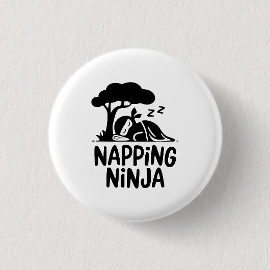 Napping Ninja Niedliche Schlaflosigkeit Ninja Art  Button (Vorderseite)