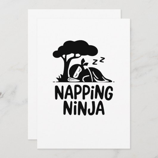 Napping Ninja Niedliche Schlaflosigkeit Ninja Art Einladung (Vorne/Hinten)
