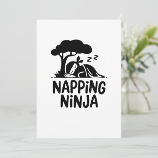Napping Ninja Niedliche Schlaflosigkeit Ninja Art  Einladung