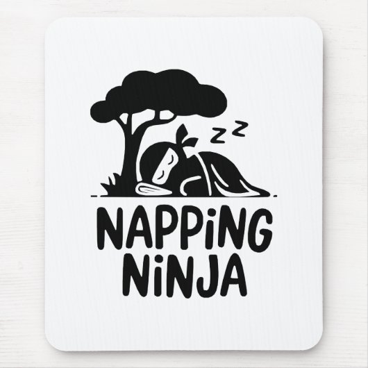 Napping Ninja Niedliche Schlaflosigkeit Ninja Art  Mousepad (Vorne)