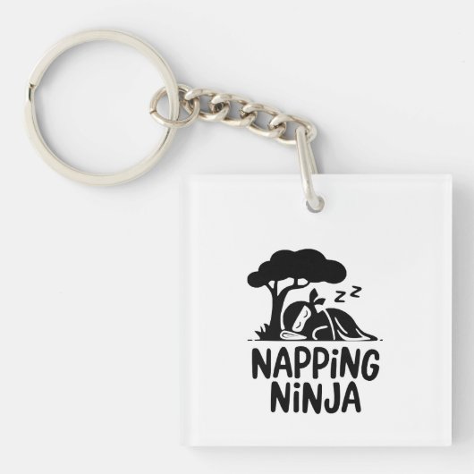 Napping Ninja Niedliche Schlaflosigkeit Ninja Art  Schlüsselanhänger (Vorderseite)