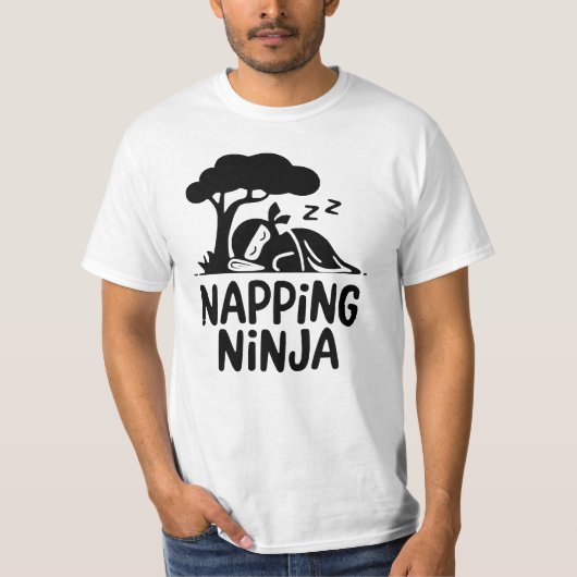 Napping Ninja Niedliche Schlaflosigkeit Ninja Art T-Shirt (Vorderseite)