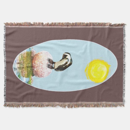 Napping Pinguin in der Sonne Decke (Vorderseite)