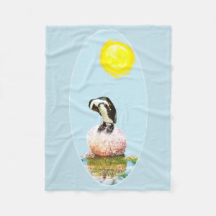 Napping Pinguin in der Sonne Fleecedecke