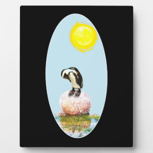 Napping Pinguin in der Sonne Fotoplatte