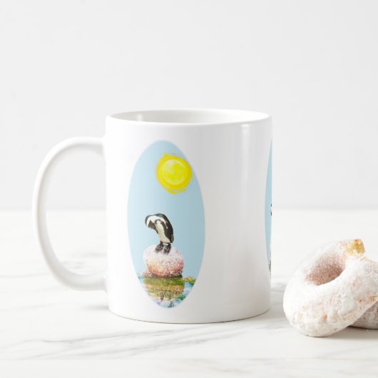 Napping Pinguin in der Sonne Kaffeetasse (Mit Donut)