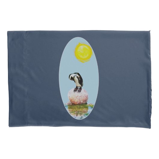 Napping Pinguin in der Sonne Kissenbezug (Vorderseite)