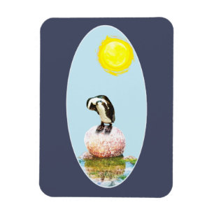 Napping Pinguin in der Sonne Magnet