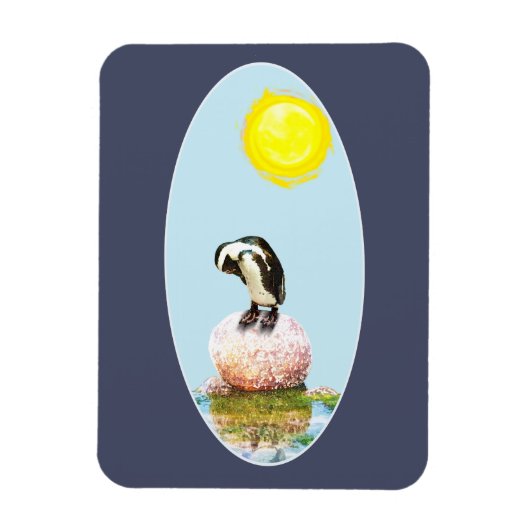 Napping Pinguin in der Sonne Magnet (Vertikal)