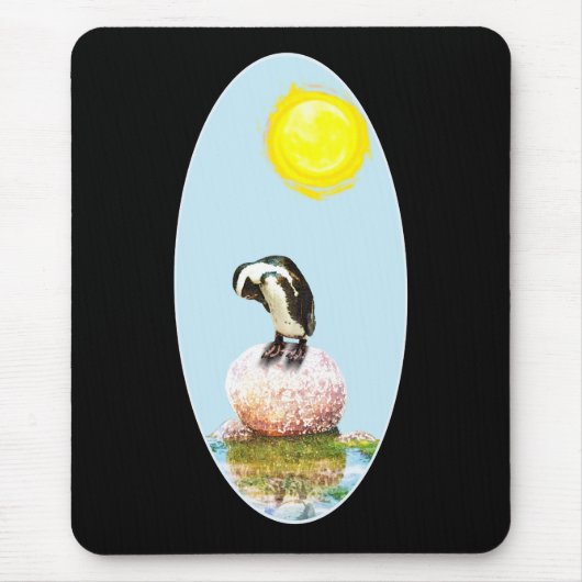 Napping Pinguin in der Sonne Mousepad (Vorne)