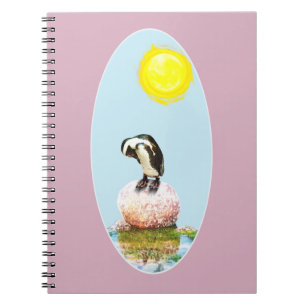 Napping Pinguin in der Sonne Notizblock