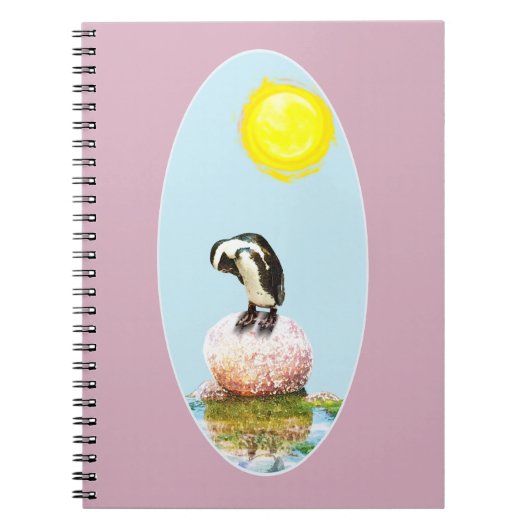 Napping Pinguin in der Sonne Notizblock (Vorderseite)