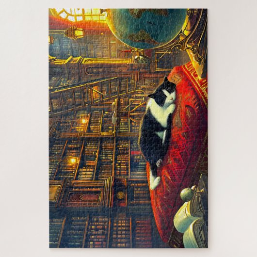 Napping Scholar Cat Mama Geschenk 1000 Stück Puzzle (Vertikal)