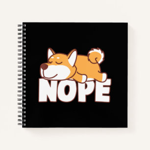 Napping shiba inu   lustiges nope faultierendes Ge Notizblock