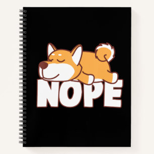 Napping shiba inu   lustiges nope faultierendes Ge Notizblock