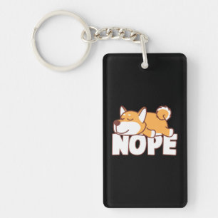 Napping shiba inu   lustiges nope faultierendes Ge Schlüsselanhänger