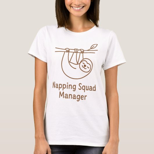 Napping Squad Manager T - Shirt - Funny Sloth Slee (Vorderseite)