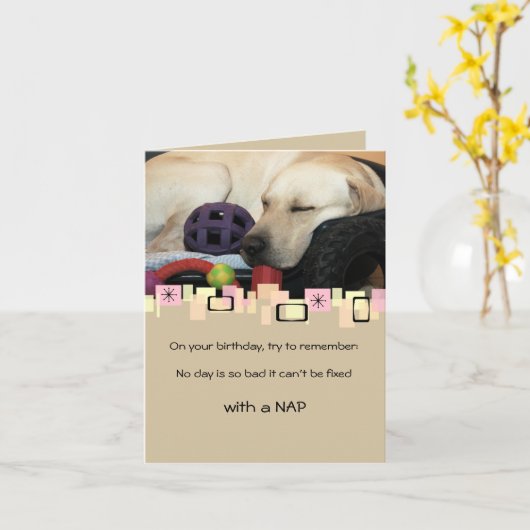 Napping Yellow Labrador Retriever Jeden Anlaß Karte (Gelbe Blume)