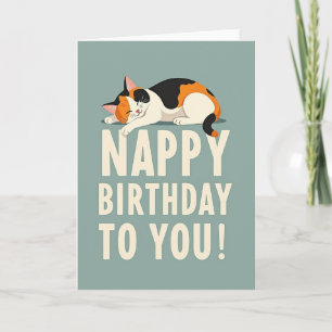 Nappy Birthday Katzenkarte Karte