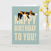 Nappy Birthday Sleeping Calico Cat Karte (Gelbe Blume)