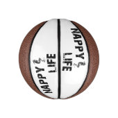 Nappy Life Mini Basketball mit schwarzem Logo. (Vertikal)