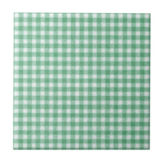 Nappy Mint Green Gingham Fliese (Vorderseite)