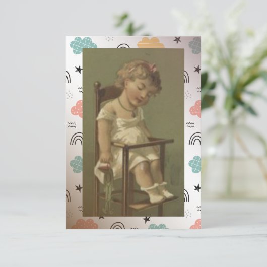 Nappy Time Dankeskarte (Stehend Vorderseite)