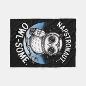 Napstronaut Owl Some Funny Space Cute Owl  Fleecedecke (Vorderseite (Horizontal))