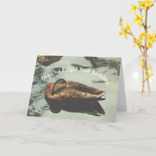 Naptime Duck Niedlich Belated Geburtstag Karte