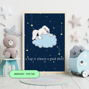 Naptime - Niedlicher Sonnenschein auf einem Cloud- Poster