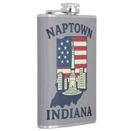 Naptown Indiana Monument Circle Flachmann (Rechts)