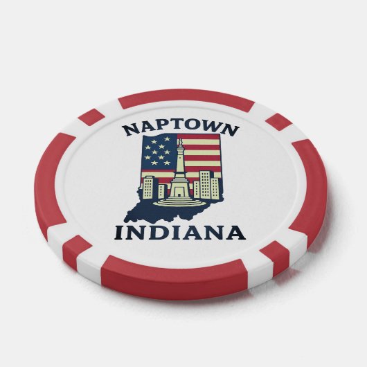 Naptown Indiana Monument Circle Poker Chip (Einzeln)