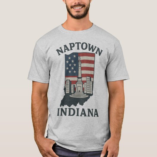Naptown Indiana Monument Circle T-Shirt (Vorderseite)
