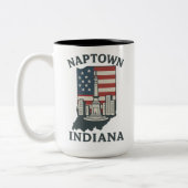 Naptown Indiana Monument Circle Zweifarbige Tasse (Links)