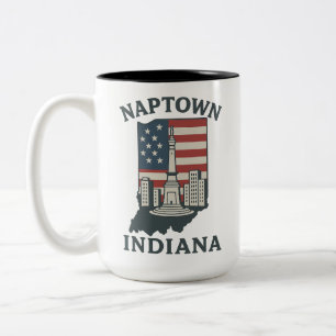 Naptown Indiana Monument Circle Zweifarbige Tasse