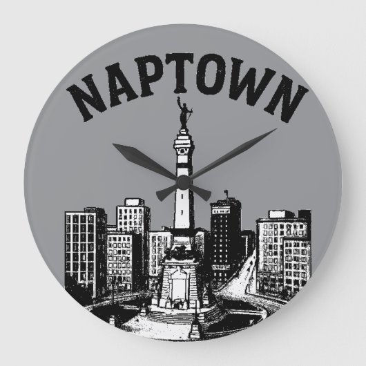 Naptown Indianapolis Indiana Große Wanduhr (Vorderseite)