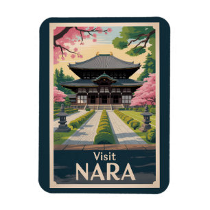 Nara Japan Illustration Reise Kunst Vintage Magnet
